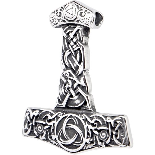 фото Кулон из стали "молот тора", мужской кулон в скандинавском стиле ruby-ruby