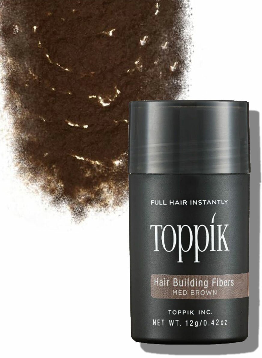 Загуститель для редких волос Toppik средне-коричневый цвет (Med. Brown)-12гр.