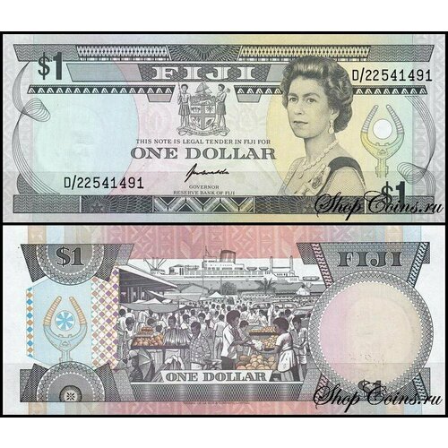 Фиджи 1 доллар 1993 (UNC Pick 89) банкнота номиналом 1 доллар 1993 года фиджи