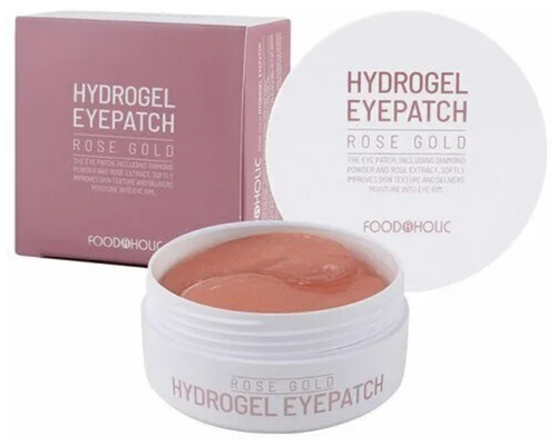 Патчи для области глаз гидрогелевые с розой и золотом [FoodaHolic] Hydrogel Eye Patch Rose Gold
