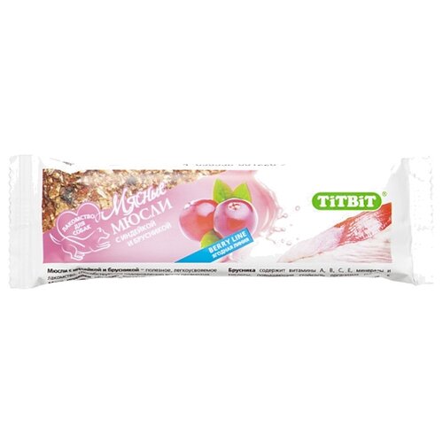 Лакомство для собак Titbit Мюсли Berry с индейкой и брусникой, 40 г мюсли 4 life crunchy fruits 350 г