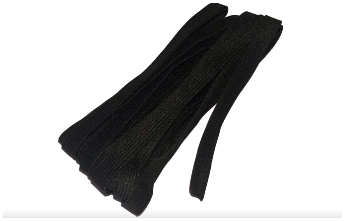Резинка эластичная черная, ширина 10 мм, длина 10 метров