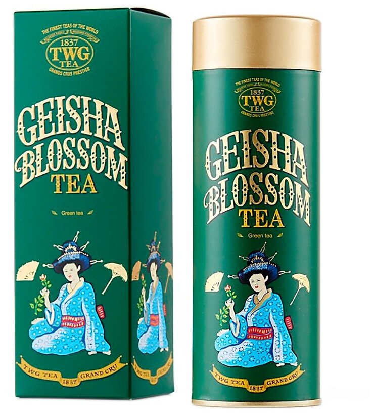 Сингапурский Чай зеленый листовой в тубах TWG Geisha Blossom Tea, Гейша Блоссом 100 грамм - фотография № 3