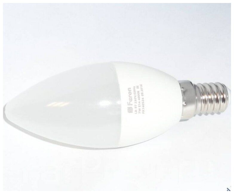 Лампа светодиодная Feron LB-570 9Вт 230V E14 4000K свеча - фотография № 2
