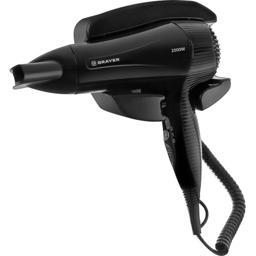 Фен настенный BRAYER BR3021BK 2000 2 скор 2 реж нагрева концентратор холод 18 м 349600₽