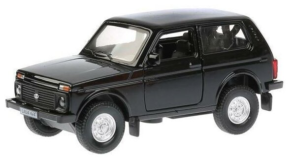 Легковой автомобиль технопарк Lada 4X4 (LADA4X4-BK/RD) 1:32, 12 см, черный - фотография № 7