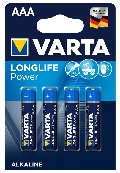 Батарейка AAA щелочная Varta LR3-4BL Longlife Power (High Energy 4903) в блистере 4шт.