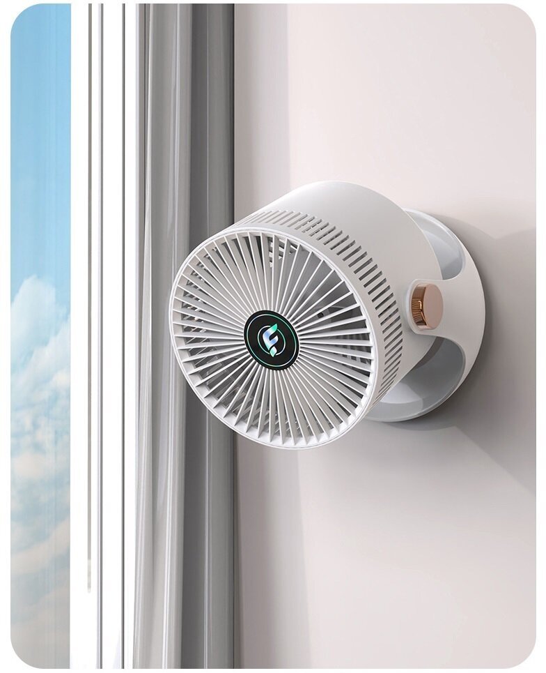 Циркуляционный настольный вентилятор белый / для дома / для офиса / беспроводной / USB - фотография № 2