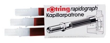 Картридж для рапидографа Rotring картр.:красный (упак.:3шт) - фото №1