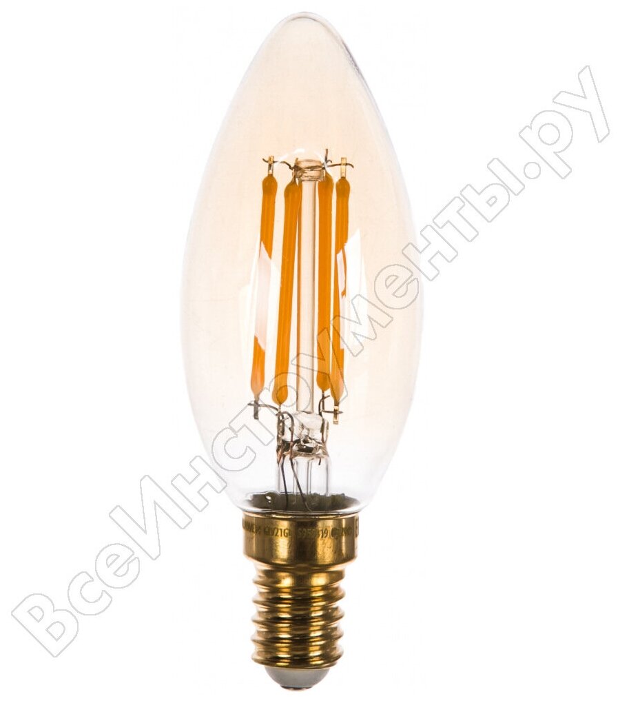 Лампа светодиодная Uniel Vintage, C35, 5 Вт, E14, золотистая колба
