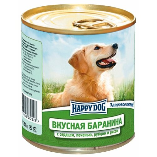 фото Влажный корм для собак Happy Dog NaturLine баранина, печень, сердце, рубец с рисом 750г