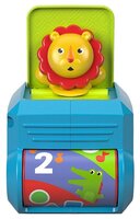 Интерактивная развивающая игрушка Fisher-Price Музыкальная шкатулка с сюрпризом Львенок FHF77 синий/