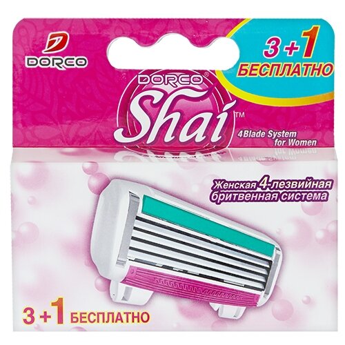 Dorco SHAI Reina Сменные лезвия, 4 шт., с 4 сменными лезвиями в комплекте сменные кассеты для бритья dorco eve 4 fra2040 женские