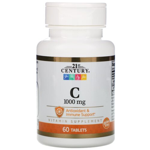 Таблетки 21st Century Vitamin C 1000 мг, 0.2 г, 1000 мг, 60 шт.