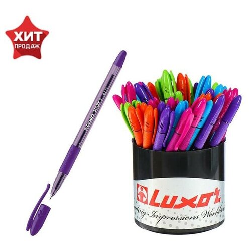 Ручка шариковая Luxor Spark ll, узел 0.7 мм, грип, корпус микс