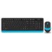 Комплект клавиатура и мышь A4TECH Fstyler FG1010 черный/синий USB беспроводная (1147572)