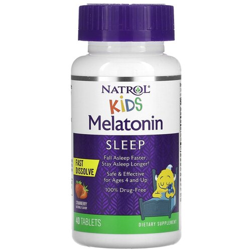 Таблетки растворимые Natrol Kids Melatonin Fast Dissolve, 60 г, 40 шт.