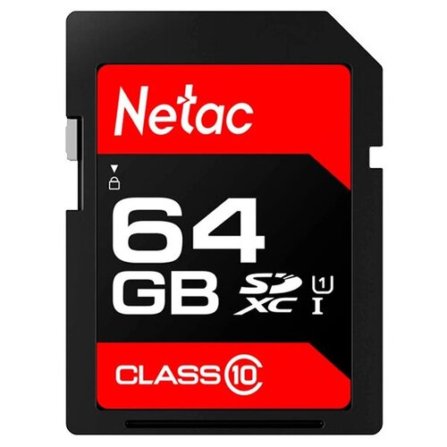 Карта памяти Netac P600 Standard SDHC 64GB (NT02P600STN-064G-R) (черный) карта памяти 128gb netac sdhc p600 nt02p600stn 128g r