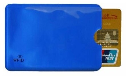 фото Защитный RFID чехол для пластиковой, банковской, кредитной карты , ярко синий