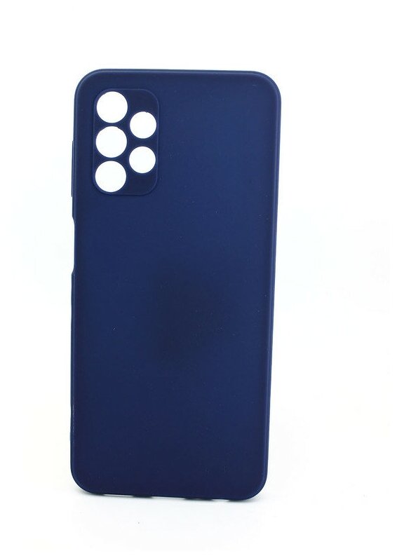 Чехол силиконовый матовый для Samsung Galaxy A13, с защитой камеры, синий