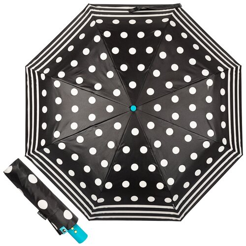 Зонт M&P, белый, черный зонт складной karissa slim автомат черный