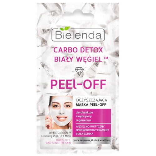 Bielenda Carbo Detox Белый уголь очищающая маска для лица Peel-off, 5 г, 2 шт.