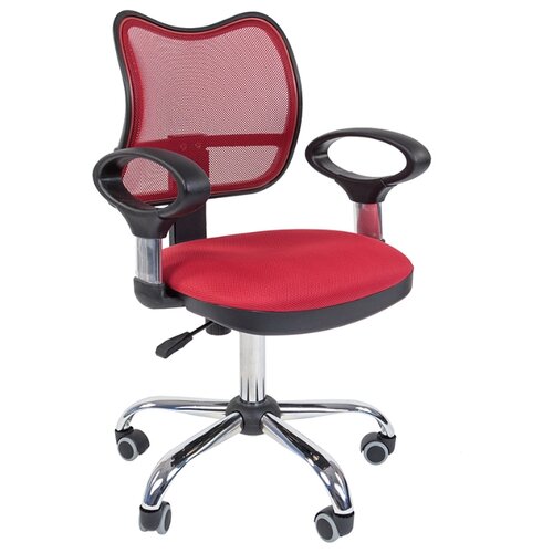 фото Компьютерное кресло Chairman 450 CHROME офисное, обивка: текстиль, цвет: красный