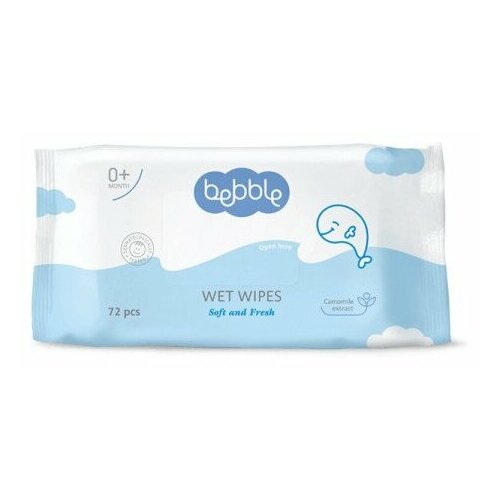 Салфетки влажные детские ромашка (CAMOMILE) Wet Wipes Bebble 54 pcs