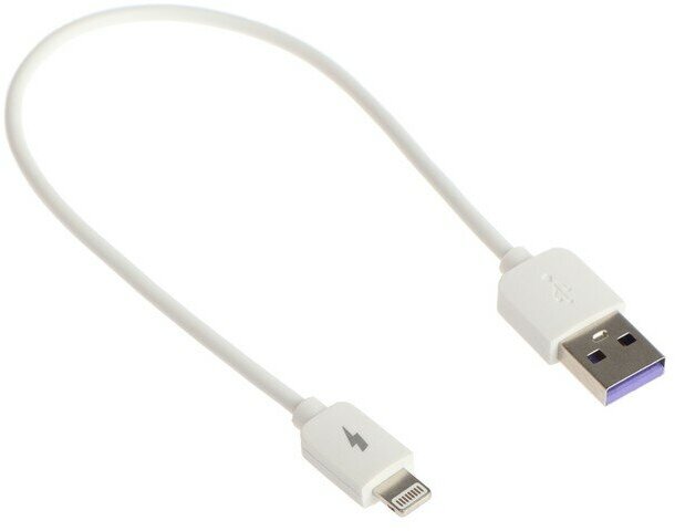 Кабель Exployd EX-K-1386, Lightning - USB, 2.4 А, 0.25 м, силиконовая оплетка, белый