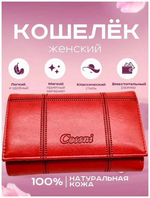 Кошелек Rittlekors Gear, фактура гладкая, красный