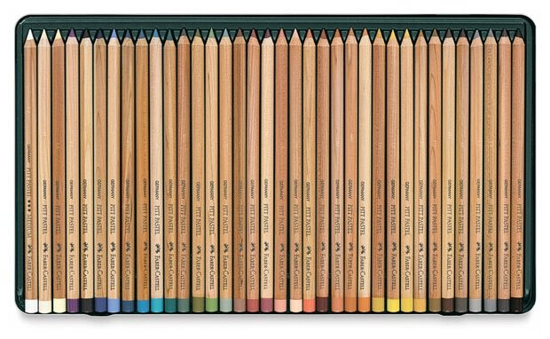 Карандаши пастельные Faber-Castell PITT набор цветов в металлической коробке 36 шт. - фото №4