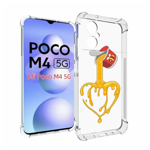 Чехол MyPads медовое сердце для Xiaomi Poco M4 5G задняя-панель-накладка-бампер