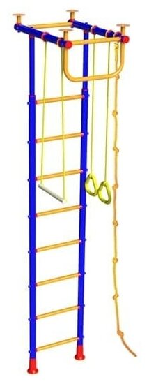 Детский спортивный комплекс Веселый непоседа Модель Малыш-1, синий-желтый, ступени металл