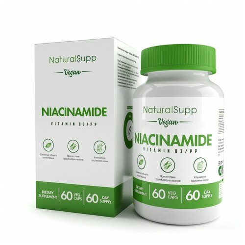 Витамины NaturalSupp NIACINAMIDE (VITAMIN B3) 60 капсул