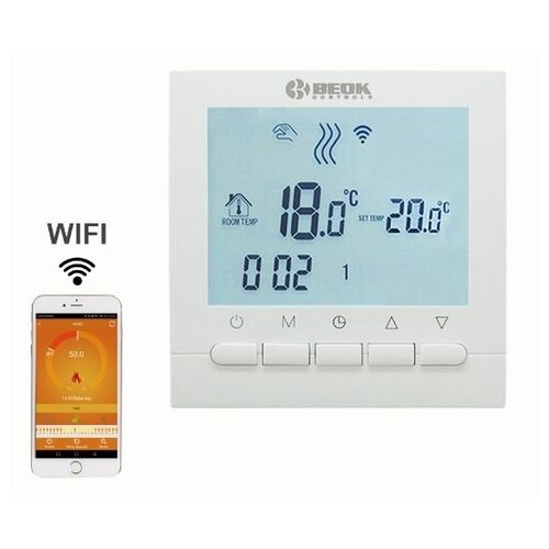 Терморегулятор Wi-Fi Beok BOT-313W (бело-голубой экран)