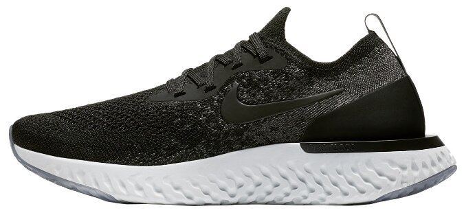 nike epic react flyknit black black white