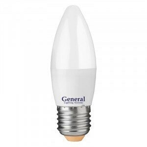 Светодиодная LED лампа General свеча E27 10W 4500K 4K 35х105 пластик/алюм GLDEN-CF-10-230-E27-4500, 683100 (упаковка 18 штук)