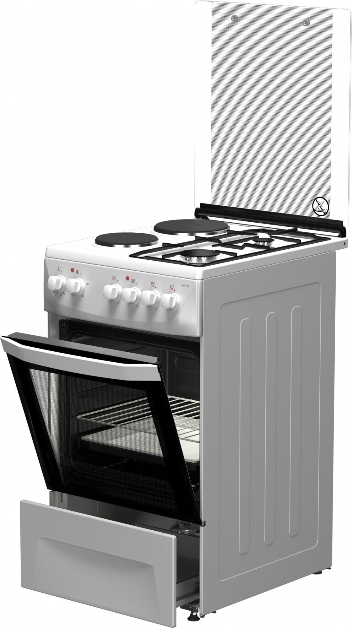 Газовая плита DARINA , электрическая духовка, белый - фото №8