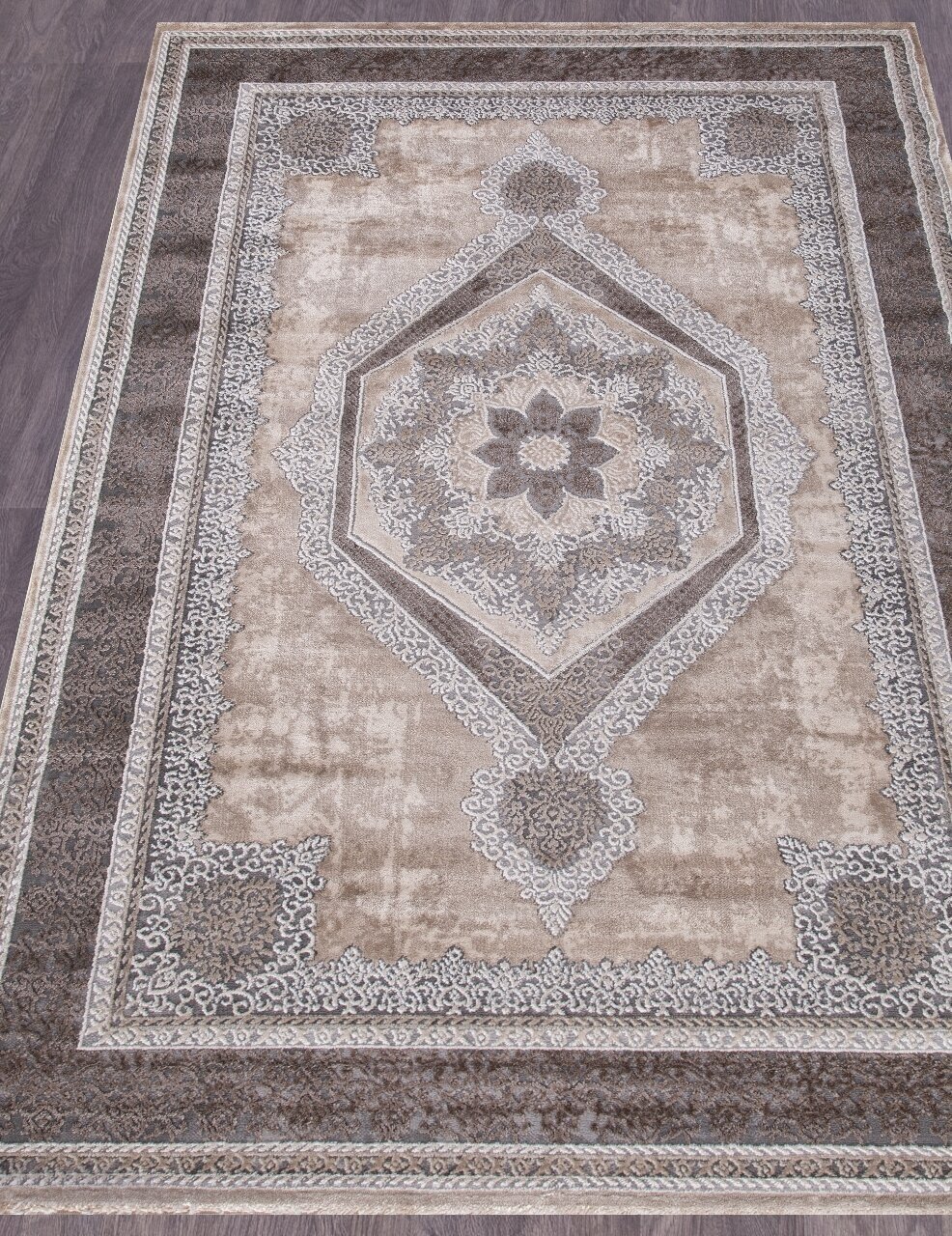 Ковер 04037C - GREY / BROWN - Прямоугольник - коллекция ARMINA 2.40x5.00