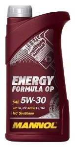 Полусинтетическое моторное масло Mannol Energy Formula OP 5W-30, 1 л