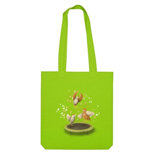 Сумка шоппер Us Basic, зеленый сумка курочки на батуте бежевый