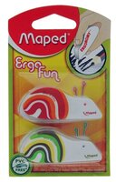 Maped Набор ластиков Ergo Fun 2 шт. голубой/розовый/белый