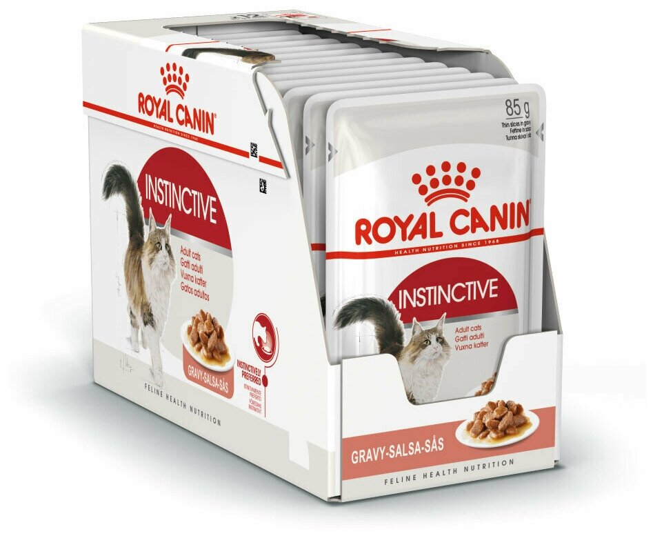 Royal Canin Instinctive паучи для взрослых кошек кусочки в соусе - 85 г х 24 шт