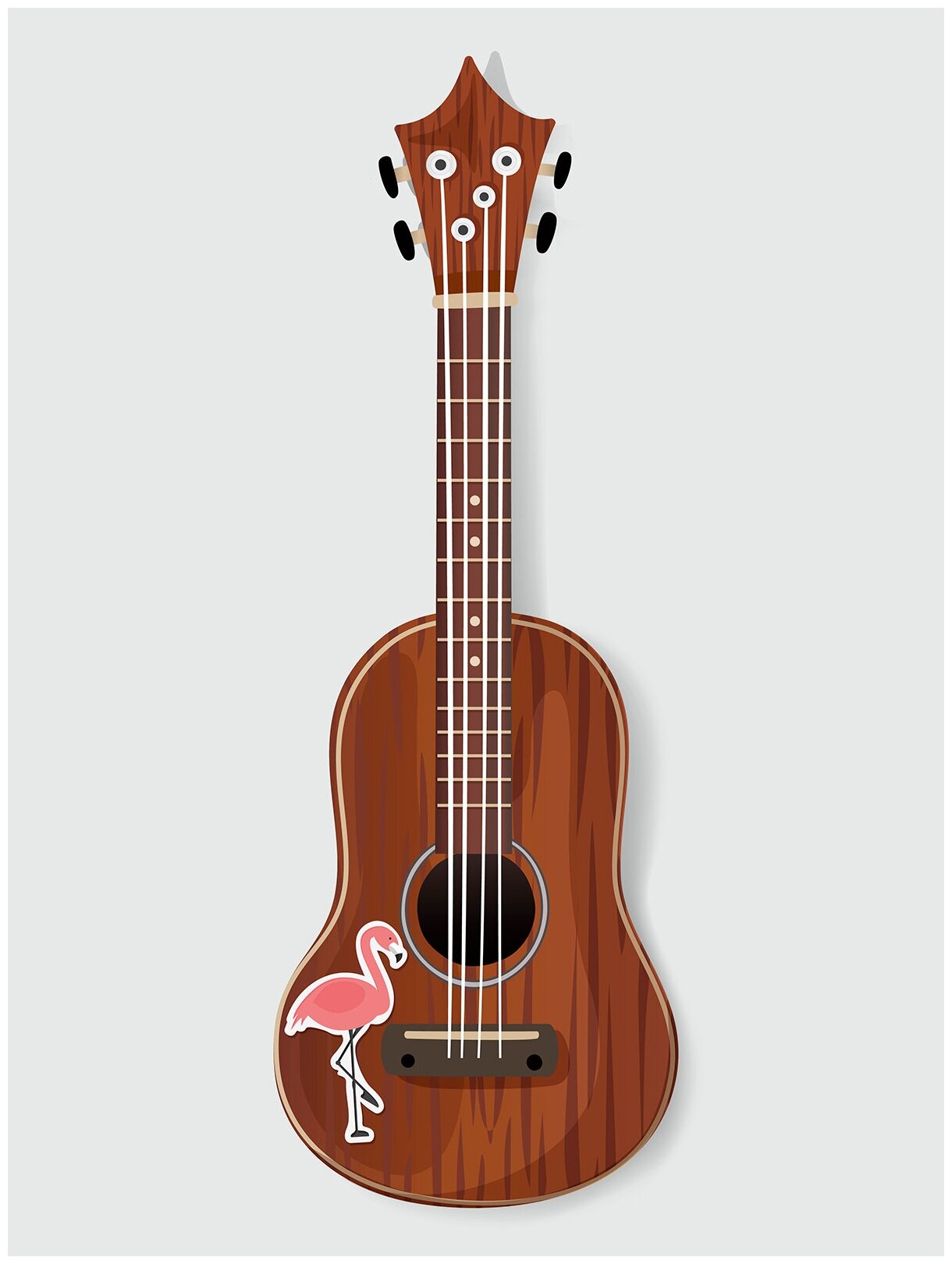 Постер / Плакат / Картина на холсте Гитара с фламинго