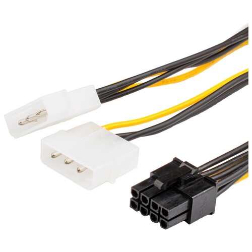 фото Кабель Atcom PCI-E 8-pin - 2 x 3-pin Molex (AT8604) 0.15 м черно-желтый