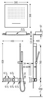 Верхний душ TRES Block System 20725311NM