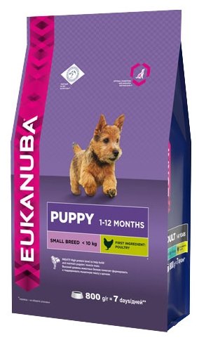 Сухой корм для щенков Eukanuba курица 2 шт. х 800 г (для мелких пород)