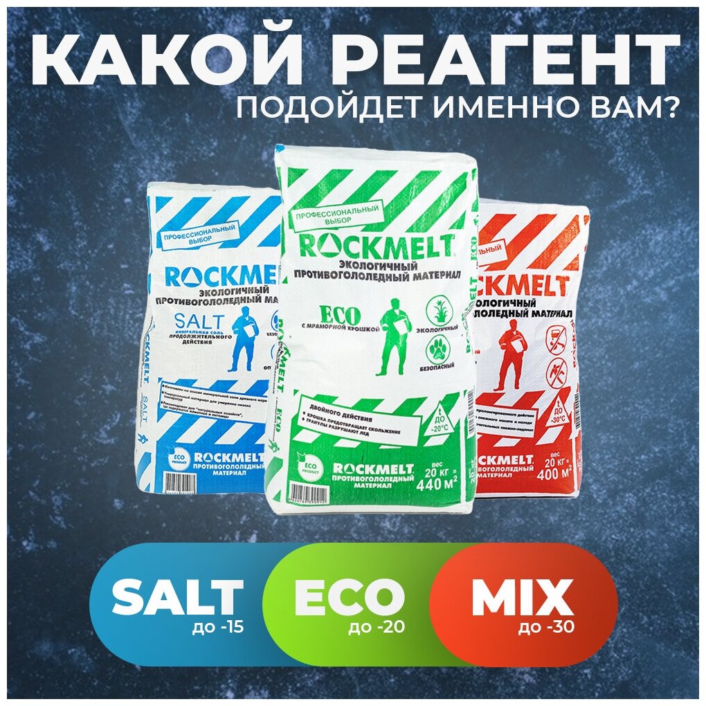 Противогололедный материал Rockmelt Mix, мешок 20кг, 291489 - фотография № 7