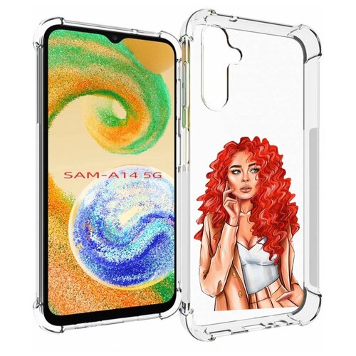 Чехол MyPads девушка-с-яркими-волосами женский для Samsung Galaxy A14 4G/ 5G задняя-панель-накладка-бампер чехол mypads девушка с запутанными волосами синий женский для samsung galaxy a14 4g 5g задняя панель накладка бампер