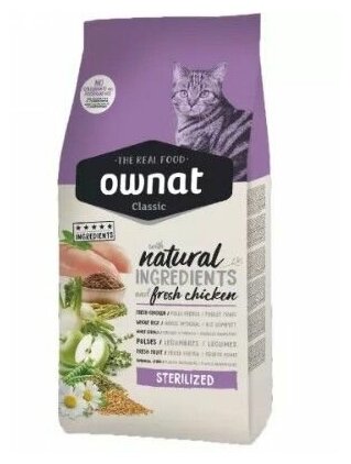 OWNAT CLASSIC STERILIZED сухой корм для стерилизованных кошек с курицей 1.5 кг